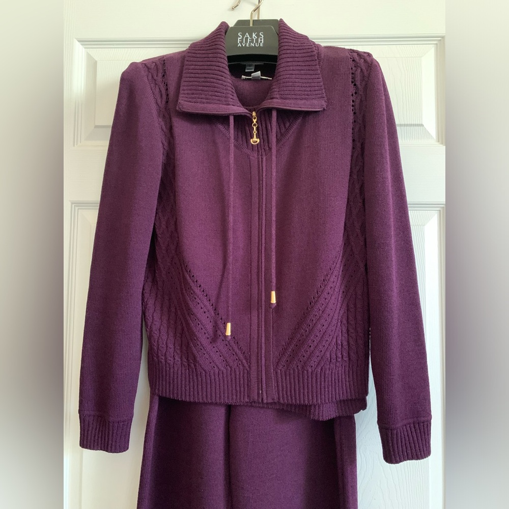3 - piece St. John Sport Purple Knit Set